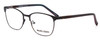 Profile View of Marie Claire MC6259-BLK Designer Blue Light Blocking Eyeglasses in Black Ladies Cateye Full Rim Stainless Steel 49 mm