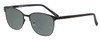 Profile View of Marie Claire MC6259-BLK Designer Polarized Reading Sunglasses with Custom Cut Powered Smoke Grey Lenses in Black Ladies Cateye Full Rim Stainless Steel 49 mm