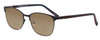 Profile View of Marie Claire MC6259-BLK Designer Polarized Reading Sunglasses with Custom Cut Powered Amber Brown Lenses in Black Ladies Cateye Full Rim Stainless Steel 49 mm