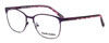 Profile View of Marie Claire MC6259-PUR Designer Progressive Lens Blue Light Blocking Eyeglasses in Purple Marble Pink Ladies Cateye Full Rim Stainless Steel 49 mm