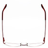 Top View of Valerie Spencer VS9211-BU Designer Single Vision Prescription Rx Eyeglasses in Burgundy Red Ladies Oval Semi-Rimless Metal 52 mm
