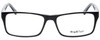 Front View of Big&Tall 08 Mens Rectangle Full Rim Designer Reading Glasses Black Crystal 59 mm