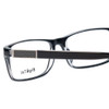Close Up View of Big&Tall 08 Designer Single Vision Prescription Rx Eyeglasses in Black Crystal Mens Rectangle Full Rim Acetate 59 mm