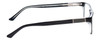 Side View of Big&Tall 08 Designer Bi-Focal Prescription Rx Eyeglasses in Black Crystal Mens Rectangle Full Rim Acetate 59 mm