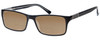 Profile View of Big&Tall 08 Designer Polarized Reading Sunglasses with Custom Cut Powered Amber Brown Lenses in Black Crystal Mens Rectangle Full Rim Acetate 59 mm
