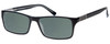 Profile View of Big&Tall 08 Designer Polarized Reading Sunglasses with Custom Cut Powered Smoke Grey Lenses in Black Crystal Mens Rectangle Full Rim Acetate 59 mm