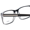 Close Up View of Big&Tall 21 Mens Rectangle Full Rim Designer Reading Glasses Black Crystal 57mm
