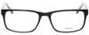Front View of Big&Tall 21 Designer Single Vision Prescription Rx Eyeglasses in Black Crystal Mens Rectangle Full Rim Acetate 57 mm