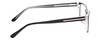 Side View of Big&Tall 21 Designer Blue Light Blocking Eyeglasses in Black Crystal Mens Rectangle Full Rim Acetate 57 mm