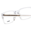 Close Up View of Big&Tall 21 Mens Rectangle Full Rim Designer Reading Glasses Crystal Transparent 57mm