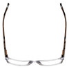 Top View of Big&Tall 21 Mens Rectangle Full Rim Designer Reading Glasses Crystal Transparent 57mm