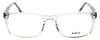 Front View of Big&Tall 21 Designer Reading Eye Glasses with Custom Cut Powered Lenses in Crystal Transparent Mens Rectangle Full Rim Acetate 57 mm