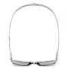 Top View of Magz Gramercy Magnetic Neck Hanging SunGlasses w/ Snap It Design in Crystal Transparent Smoke Grey with Gray Lenses