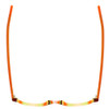 Top View of Johann Von Goisern  Designer Single Vision Prescription Rx Eyeglasses in Crystal Orange Yellow Green Stripe Unisex Oval Semi-Rimless Acetate 45 mm
