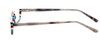 Side View of Johann Von Goisern  Designer Single Vision Prescription Rx Eyeglasses in Grey Marble Horn Yellow Blue Crystal Stripe Unisex Rectangle Semi-Rimless Acetate 51 mm