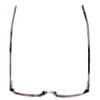 Top View of Johann Von Goisern  Designer Single Vision Prescription Rx Eyeglasses in Grey Marble Horn Yellow Blue Crystal Stripe Unisex Rectangle Semi-Rimless Acetate 51 mm