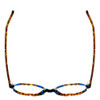 Top View of Johann Von Goisern Hexagon Designer Reading Glasses Gold Tortoise Stripe Blue 50mm