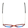 Top View of Johann Von Goisern  Designer Single Vision Prescription Rx Eyeglasses in Grey Marble Tortoise Orange Blue Green Stripe Unisex Round Full Rim Acetate 51 mm