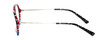 Side View of Johann Von Goisern  Designer Progressive Lens Blue Light Blocking Eyeglasses in Grey Marble Tortoise Orange Blue Green Stripe Unisex Round Full Rim Acetate 51 mm