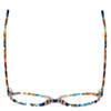 Top View of Johann Von Goisern  Designer Single Vision Prescription Rx Eyeglasses in Crystal Orange Blue Green Stripe Unisex Oversized Full Rim Acetate 57 mm