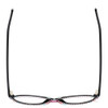 Top View of Johann Von Goisern  Designer Bi-Focal Prescription Rx Eyeglasses in Black Crystal Zebra Stripe Purple Pink Unisex Oval Full Rim Acetate 52 mm