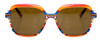 Front View of Johann Von Goisern Designer Sunglasses Orange Red Crystal Stripe/Amber Brown 54 mm