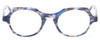 Front View of Eyebobs Heda Letus Designer Reading Glasses Blue Pearl Silver Grey Marble 47 mm