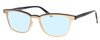 Profile View of Eyebobs Win Win Designer Blue Light Blocking Eyeglasses in Gold Black Unisex Classic Full Rim Metal 51 mm