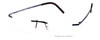 Profile View of Porsche Design P-8321-D-55 mm Stainless Steel Rimless Reading Glasses Satin Blue