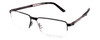 Profile View of Porsche Design P8251-F-56 Designer Bi-Focal Prescription Rx Eyeglasses in Matte Black Gun Metal Unisex Rectangle Semi-Rimless Titanium 56 mm