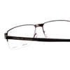 Close Up View of Porsche Design P8251-F-56 Designer Bi-Focal Prescription Rx Eyeglasses in Matte Black Gun Metal Unisex Rectangle Semi-Rimless Titanium 56 mm