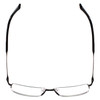 Top View of Porsche Design P8251-F-56 Designer Bi-Focal Prescription Rx Eyeglasses in Matte Black Gun Metal Unisex Rectangle Semi-Rimless Titanium 56 mm