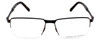 Front View of Porsche Design P8251-F-56 Designer Bi-Focal Prescription Rx Eyeglasses in Matte Black Gun Metal Unisex Rectangle Semi-Rimless Titanium 56 mm