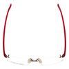 Top View of Porsche Design P8153-D-58 Designer Reading Eye Glasses with Custom Cut Powered Lenses in Matte Dark Grey Crystal Red Unisex Rectangle Rimless Titanium 58 mm