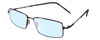 Profile View of Porsche Design P8197-D-54 Designer Blue Light Blocking Eyeglasses in Satin Purple Unisex Rectangle Full Rim Titanium 54 mm