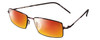 Profile View of Porsche Design P8197-D-54 Designer Polarized Sunglasses with Custom Cut Red Mirror Lenses in Satin Purple Unisex Rectangle Full Rim Titanium 54 mm