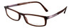 Profile View of Porsche Design P8240-C-54 Designer Single Vision Prescription Rx Eyeglasses in Matte Dark Brown Gun Metal Unisex Rectangle Full Rim Titanium 54 mm