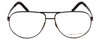 Front View of Porsche Design P8280-A-59 Designer Reading Eye Glasses with Custom Cut Powered Lenses in Black Gun Metal Unisex Aviator Full Rim Titanium 59 mm