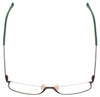 Top View of Porsche Design P8256-A-55 Designer Reading Eye Glasses with Custom Cut Powered Lenses in Satin Chocolate Brown Green Unisex Square Full Rim Titanium 55 mm