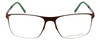 Front View of Porsche Design P8256-A-55 Designer Single Vision Prescription Rx Eyeglasses in Satin Chocolate Brown Green Unisex Square Full Rim Titanium 55 mm