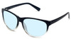Profile View of Coyote BP-18 Designer Blue Light Blocking Eyeglasses in Black Crystal Fade Unisex Oval Full Rim Acetate 52 mm