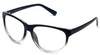 Profile View of Coyote BP-18 Designer Progressive Lens Blue Light Blocking Eyeglasses in Black Crystal Fade Unisex Oval Full Rim Acetate 52 mm