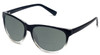 Profile View of Coyote BP-18 Designer Polarized Reading Sunglasses with Custom Cut Powered Smoke Grey Lenses in Black Crystal Fade Unisex Oval Full Rim Acetate 52 mm