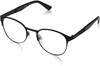 Profile View of Diesel DL5236-002 Designer Blue Light Blocking Eyeglasses in Black Unisex Round Full Rim Metal 49 mm