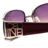 Close Up View of Celine SC1088-579X Unisex Sunglasses in Silver Red w/Violet Purple Gradient 60mm