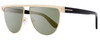 Front View of Tom Ford TF570-28C Stephanie Sunglasses Rose Gold Black & Grey Smoke Mirror 60mm