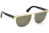 Side View of Tom Ford TF570-28C Stephanie Sunglasses Rose Gold Black & Grey Smoke Mirror 60mm