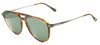 Profile View of Tom Ford TF587-54N Carlo Aviator Sunglasses Red Tortoise Brown & Green Grey 58mm