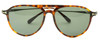 Front View of Tom Ford TF587-54N Carlo Aviator Sunglasses Red Tortoise Brown & Green Grey 58mm
