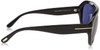 Side View of Tom Ford TF589-01V Felix Unisex Round Full Rim Sunglasses Shiny Black/Blue 59 mm